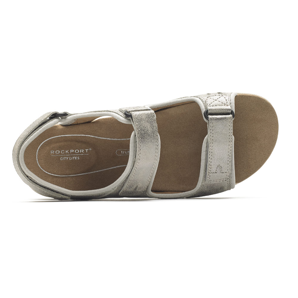 Sandalias Rockport Mujer Mexico - Eileen Comfort Plateados - CJBFU0831